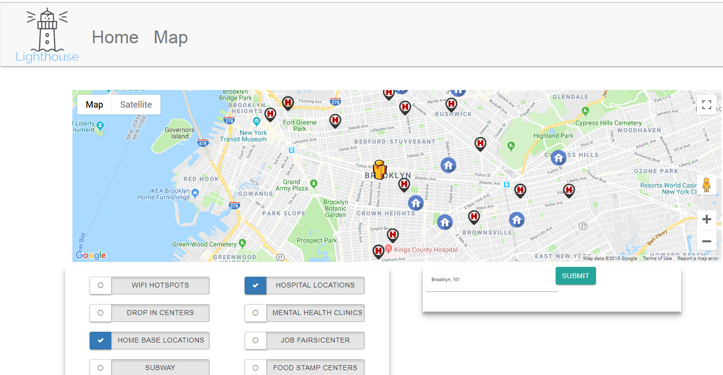Lighthouse - CUNY Hackathon 2017 1st Prize